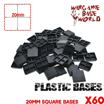 Wargames ve oyun Minyatürler üsleri için 60 x 20 mm taban Kare plastik üsleri