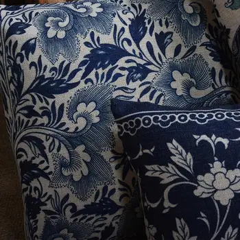 Vintage Mavi Çiçek dekoratif atmak Yastık kılıfı Yastık Kapak yastık 45X45cm 30x50cm /Kapak