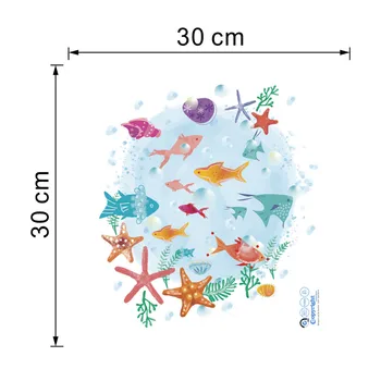 % 3d karikatür hayvanlar sualtı balık denizyıldızı bubble Tuvalet Banyo sticker ev dekorasyonu buzdolabı cam çıkartmaları