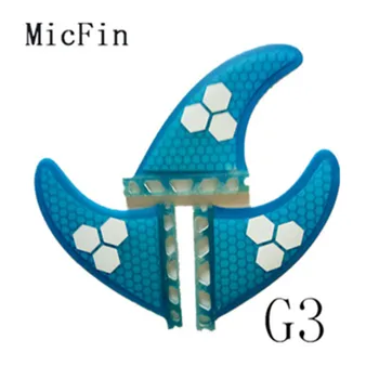 2017 G3 MicFin fiberglas ve Petek greeen Mavi sörf tahtası fin itici Gelecek fin sörf yüzgeçleri s MİCfin