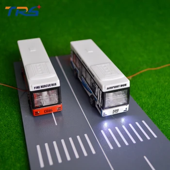12 V ile Teraysun 5 adet/lot Model Otobüsün satışı için Ölçekli Model Otobüs Havaalanı Otobüs Yangın Kurtarma Otobüs Model Oyuncak Setleri LED aydınlatma