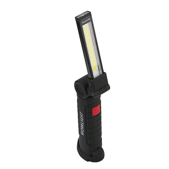 Taşınabilir 5 Modu COB el Feneri Meşale USB Şarj edilebilir Açık Kamp İçin Çalışma Işığı Manyetik COB Lanterna Asılı Kanca LED Lamba