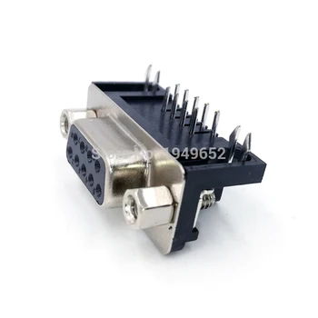 DB9 PCB Açı 90 bağlayıcı veri kablo bağlantı fişi 9pin port soket dişi&Erkek D tipi adaptör