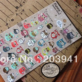 1pack/lot Kore DİY çok İşlevli Komik Baykuş decoraion PVC sticker Dekorasyon cep telefonu sticker hediye etiketi