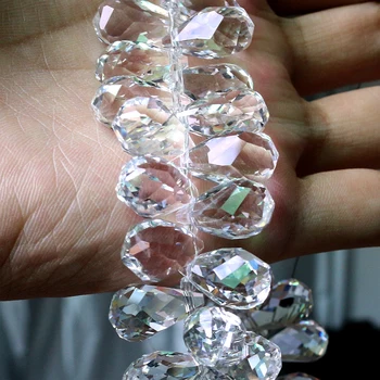 20PCS/LOT Malzeme DİY El Sanatları Yapım 10X18MM Çekicilik Kristal Takı Dekorasyon için Boncuk İnci Cam Damla Boncuk çok Yönlü