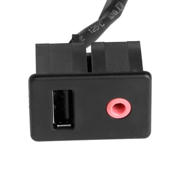 OOTDTY Araba 3.5 mm USB AUX Kulaklık Erkek Jack Gömme Montaj Montaj Adaptörü Paneli Giriş W15