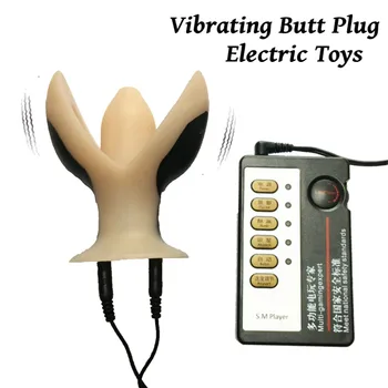 Erkekler Kadınlar için seks Shop Elektro Şok Anal Spekulum anal Dilatör 10 hız Vibratör Elektrikli Şok Prostat Masajı Seks Oyuncakları