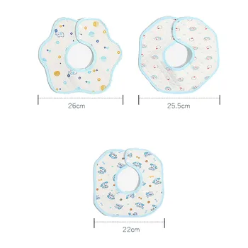Bebek Önlükler 360 Derece Dönebilen Bib su Geçirmez Geğirti Pamuk Bebek Yürümeye başlayan Çocuk Yuvarlak yaka Tükürük Petal Havlu CL5101 Bezler