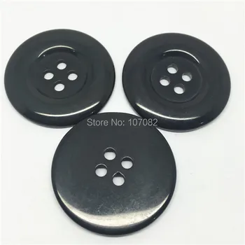 4 Delik Ceket Kazak Bebek DİY Düğmesi İle 100pcs Siyah Büyük 38 mm Reçine Yuvarlak Lastik Düğmeleri SSY901 Aksesuarları El Sanatları Dikiş
