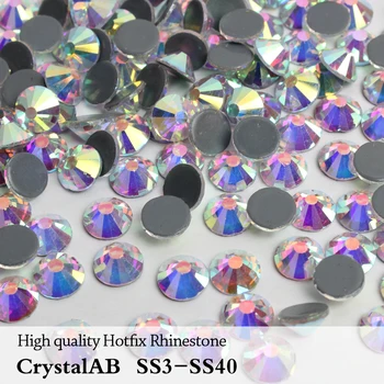 ++ Yüksek kaliteli Parlak CrystalAB bir Düzeltme Ayakkabılar kargo ücretsiz Giysi Çanta için SS3-SS40 Kristal cam p. kodu Taslar