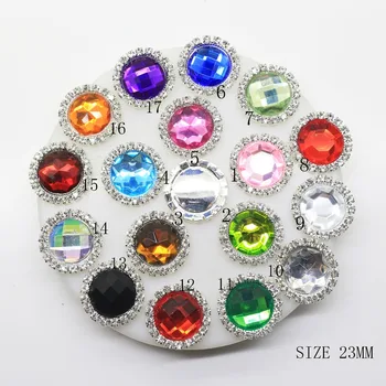 İçin 2017 10 adet/lot 23mm Yuvarlak Akrilik Diy Düğmeleri Festivali Dekor Çapı Düğün Dekorasyon Aksesuar Malzemeleri Toptan