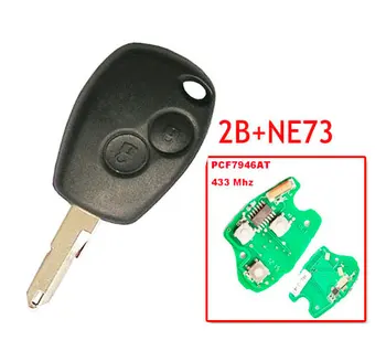 Renault 5pc için NE73 Bıçak İle Pcf7946 Çip Yuvarlak Düğme İle ücretsiz kargo 2 Düğme Uzaktan Anahtar/lot