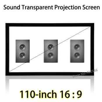 HD 2 Akustik Şeffaf Ekran Örgü.44x1.37 Metre Proje Alanı Çerçeve Duvara Monte Projeksiyon Ekranları Sabit