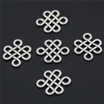 20PCS Metal Takılar Gümüş Çin Düğüm Bağlayıcı Takı Bulgular, Kolye Ve Bilezik A2310 Yapma Fit Kolye