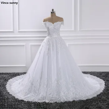 2018 Lüks Dantel Topu Cüppe Kol Düğünden Önce Prenses İllüzyon Aplike Gelinlikler Tatlım Sırf Elbiseler
