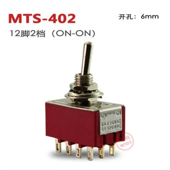 2 Pozisyon Mini MTS/ÜZERİNDE 4PDT 1 adet 6A/125VAC 2A/250VAC 12 Pin-402 geçiş Anahtarı kırmızı