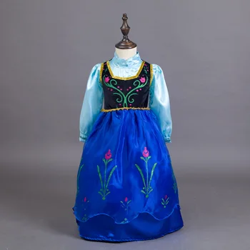 2 ADET Kız Bebek Pelerin Çocuk Uzun Kollu Ekleme Kar Kraliçesi Kostümleri Kız Çocuk Festivali Parti Giyim Elbise ile Prenses Anna
