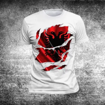 T 2018 Yeni Yaz Serin Tişört T-Shirt ALBANİEN Arnavutluk Balkan Gömlek Kosova Kosova bayrak Pamuk-shirt