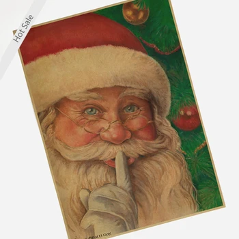 Noel Baba Noel Vintage poster Retro Duvar Sticker Resim Ev Dekorasyon baskı resim ZJP 30x42cm boya el sanatları-M055