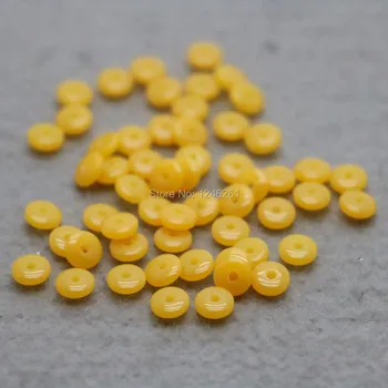 100PCS Toptan sarı Beeswaxes Aksesuar DİY İşleme parçaları Tasarım 6 mm Kuyumculuk Tasarımı için boncuk Parçaları ayrı