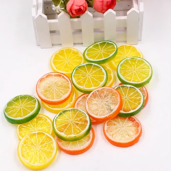 5 adet Renkli 5cm Mini Limon Yaprak Plastik Sahte Yapay Meyve Modeli Düğün Dekorasyon DİY Parti Mutfak Sanatları Simüle