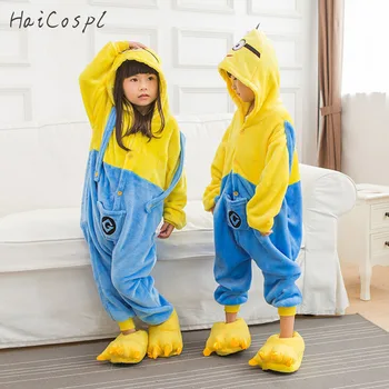 Çocuklar Cosplay Kostüm Çocuklar Kızlar İçin Anime Sevimli Pazen Pijama Sarı Sıcak Kapşonlu Pijama Partisi Rolü Süslü Kıyafetler