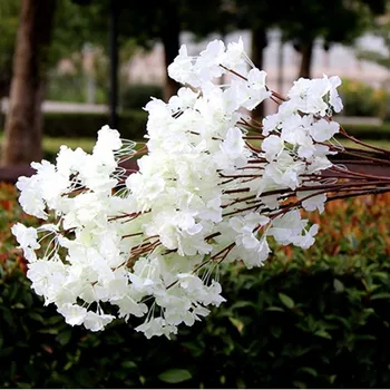 Yapay Kiraz Çiçeği Sahte Çiçek Çelenk Beyaz, Pembe, Kırmızı, Mor DİY Düğün Dekorasyon için 1 m uzunlukta/adet Mevcut