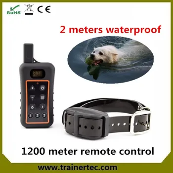 Büyük LCD 1200M elektronik şarj edilebilir ve su geçirmez uzaktan köpek eğitim yaka görüntüle