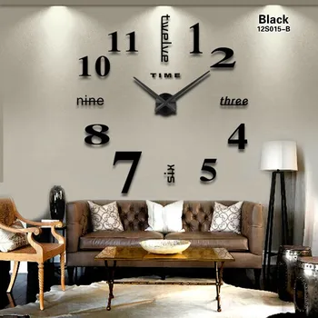 Ev Dekorasyon Kuvars büyük duvar saati modern tasarım 3D DİY büyük dekoratif duvar saatleri duvar benzersiz bir hediye Toplu Fiyat izle