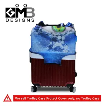 Dispalang Sanat Bagaj kadınlar için tayt havalı çanta kapak spor için baskılı elastik Bagaj çantası koruyucu set Seyahat kapsar