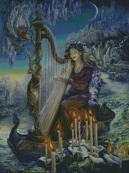 Nakış işleme,Yunan Prensesi Harp tatlı 14CT,DİY DMC Çapraz dikiş kiti,Sanat İnsanlar Desen Çapraz set-Dekor Dikiş