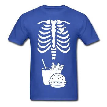 Adam Hipster O Gömleği-Ray Erkek T-Fast Food İskelet X Boyun Nedensel Serin Üstleri Gömlek Homme Yenilik Tshirt Erkek Tişört