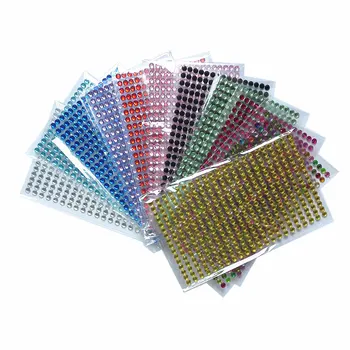 352Pcs /5 mm Diy Çıkartma 11 renk Akrilik Kristal öykünme Elmas Bling Rhinestone Kendinden Yapışkanlı Duvar Pürüzsüz bir yüzey Sticker seti