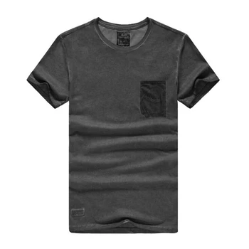 Erkek T-Shirt Slim Fit Erkek 2018 Minimalist retro t-shirt %100 pamuk Tshirt Casual Tee Tops Erkek t Shirt marka giyim pocket