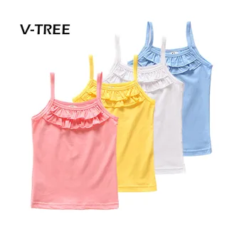V-AĞAÇ Yaz Kızlar Kızlar Tops Tees Tasarımcı Bebek Çocuk Elbiseleri dış Giyim Gömlek Pamuk Kolsuz Giysi T Shirt T