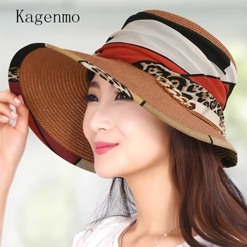 Kagenmo büyük güneş şapka yaz kadın sunbonnet güneş koruyucu anti-uv beach cap strawhat
