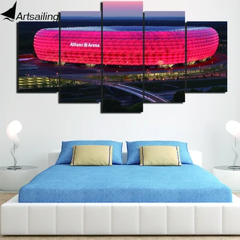5 parça boya Münih Almanya allianz arena oturma odası ücretsiz kargo XA2209B için posterler ve baskılar tuval resim HD tuval