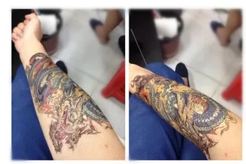 Güçlü/çok tatuagem Ejderha totem renkli büyük beden büyük geçici dövme çıkartmaları erkek kol çocuk sanat dövmeler için su geçirmez