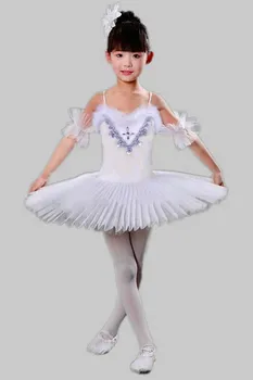 9 Çocuk Bale Dans Elbise Kız Kuğu Gölü Dans Elbise Artistik Patinaj Elbise Profesyonel Kızlar Bale Tutu Kostüm Giyim
