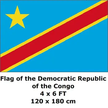 Demokratik Kongo Cumhuriyeti Bayrağı 120 x 180 cm 100D Polyester Kongo Bayrak Ve flamalar Milli Bayrak, Ülke Bayrağı