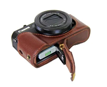 Canon Powershort G7X II G7Xİİ G7X Mark 2 Kamera Bady G7X II Yarım Durumda Alt Kapak Vücut İçin yeni Hakiki Deri Kılıf