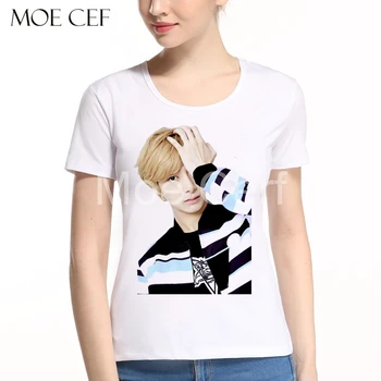 Kpop monsta x konser fanlar 2 L11 shirt kadınların Kore idol baskı kısa kollu t shirt hiphop yaz kısa kollu t-shirt-t-