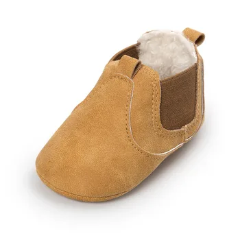 Olmayan 0 İçin yumuşak Deri Sıcak Bebek Ayakkabısı-18 Bebek Çocuklar Kızlar Beşik Ayakkabı kayma Bebek Servisi De Bebe Ayakkabı FirstWalkers