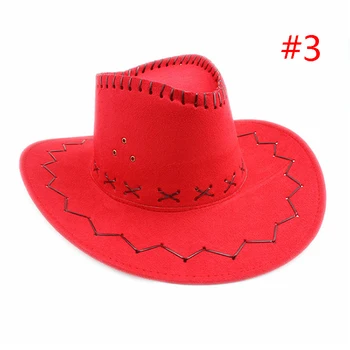 Yeni Erkek Kadın Vahşi Batı Kovboy Şapkası Batı Cowgirl Süslü Şapkalar Cap Klasik Kovboy Şapkası Moda D02696