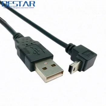 Aşağı 50cm USB erkek data kablo 1.5 m-90 derece Mini USB 2.0 B Tipi 5Pin Erkek Açılı