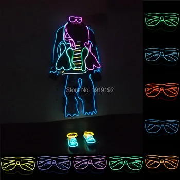 Ses kontrolü el Temiz Lens El Tel Moda Neon Perde Işık LED Gözlük Rave Kostüm Noel Partisi Şekilli gözlük
