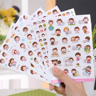 Çocuklar için 6pcs/lot Kore Tarzı PVC momoi kız Etiket Kawaii DİY Scrapbook Günlük Telefonu Dekorasyon Kağıt Sticker Hediye