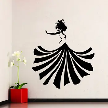 Seksi Kız Vinil Duvar Çıkartması Kız Dans Elbise Moda Güzellik salonu Duvar Duvar Salon Giyim Mağazası Yatak Odası Dekorasyonu LA032 Çıkartmaları