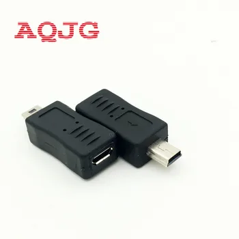 Mini USB Erkek Adaptör Dönüştürücü Micro USB erkek Htc AQJG İçin V3 için V8 adaptörü Mini 5 p Siyah Adaptör