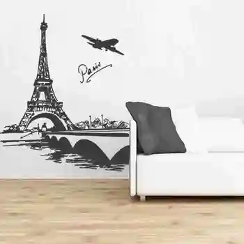 DCTAL Eyfel Kulesi Çıkartma Paris La seine, Seine Nehri Duvar Sticker Çıkartmaları Poster Parede Ev Dekorasyonu Eğilerek Eyfel Kulesi Sticker